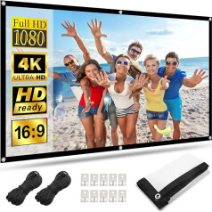 Leinwand Beamer 60 Zoll,HOPFROG Beamer Leinwand Wand Anti Licht 16: 9 HD 4K projektora ekrāns Hanging Doppelseitige Projektion Faltbarer Projektionsleinwand für Zuhause Schule Treffen