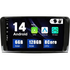 SXAUTO - 6G + 128G - Android 14 IPS automobilinis radijas Benz GL ML klasei W164 X164 ML350 ML350 ML450 ML500 GL320 GL450 - Integruotas Carplay/Android automobilis - Kamera + mikrofonas - DAB SWC Fast Boot 360-CAM WiFi 2 DIN 9 colių