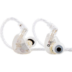 EZ EAR TANGZU Wan'er S.G 10 mm HiFi In-Ear monitora austiņas ar dinamisko draiveri un noņemamu 0,78 mm 2 kontaktu kabeli, ergonomiski piemērotas skatuves mūziķiem, dziedātājiem (baltas, bez mikrofona)