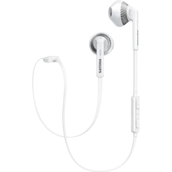 Philips SHB 5250WT In-Ear Bluetooth Kopfhörer mit Mikrofon (austiņas, 4.5 Stunden Akku) weiß