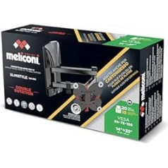 Meliconi Slimstyle Plus 100 SDR TV sienas stiprinājums ar dubulto roku Piemērots arī ģipškartona televizoriem no 14