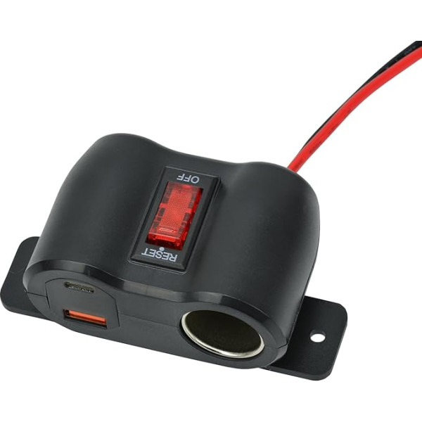 4 IN 1 Auto Zigarettenanzünder Socket mit PD 36W und QC 18W USB Buchse Ladegerät auch integrieren Voltmeter und EIN-Aus Schalter, Max 120W Zigarettenanzünder Einbausteckdose für Auto Boot RV Usw