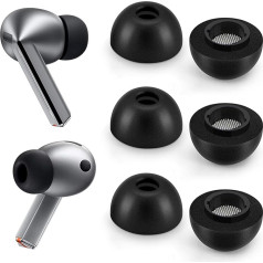 3X lieli putuplasta austiņu uzgaļi Samsung Galaxy Buds3 Pro, maksimāls komforts un nemainīgs fit ar atmiņas putu austiņu rezerves uzgaļiem