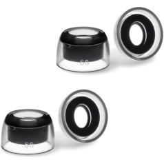 AZLA SednaEarfit Crystal for Bose Earbuds - Rezerves ausu aizbāžņi Bose QuietComfort Ultra, QC Earbuds II, silikona ausu aizbāžņi, uzgaļi ar trokšņu samazināšanas atveri (SS)