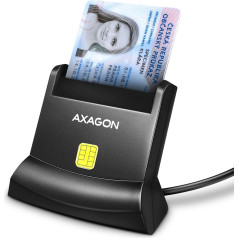 Axagon Считыватель идентификационных карт Cre-sm4n usb, кабель 1,3 м