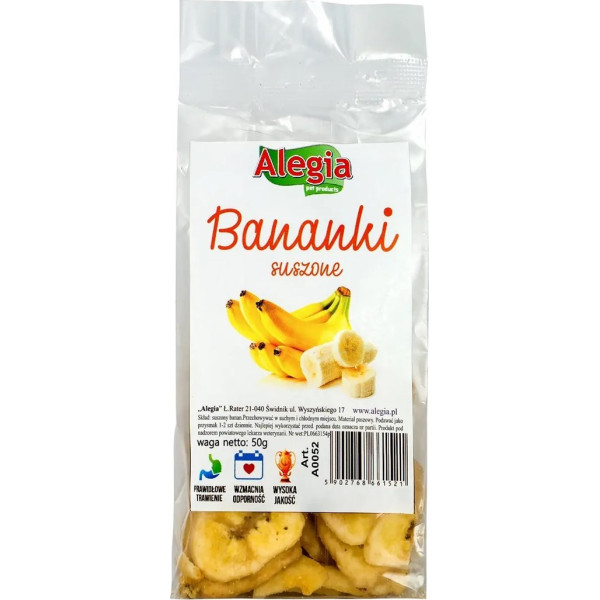 Alegia žāvētu banānu kārums 50g