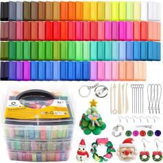 Artecho Polymer Clay Kit, 82 Colours Oven Bake Modelling Clay Kit with 5 Pieces Clay Sculpting Tools and 31 Pieces Accessories for DIY, Jewellery Design, Home Decoration and Art Sculpture