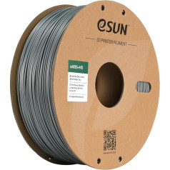 eSUN ABS + filaments 1,75 mm, ABS + HS ātrgaitas 3D printeru filaments ABS Plus, izmēra precizitāte +/- 0,03 mm, 1 kg spole (2,2 lbs) ātrgaitas 3D printerim, sudraba krāsā