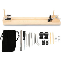 Paracord aproces ierīce, aušanas koka rāmja tērauda Paracord adata DIY kombinētais instruments kombinācijas rīks Latch atbalsts Paracord, apkakles adatas aproces izgatavošanas adīšanas rīks DIY rokassprādžu ražotājiem