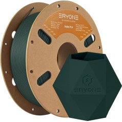 ERYONE 3D printera matēts filaments, PLA, 1 kg, 1 spole, 1,75 mm +/-0,03 mm, matēts, melns, meža zaļš