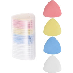 20gab Tailor's Chalk Triangle Sewing Chalk Mazgājams auduma marķieris ar plastmasas uzglabāšanas kārbu amatniecībai, izšūšanai, šūšanas piederumu aksesuāriem, balts zils sarkans