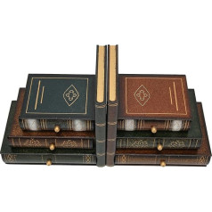 Grāmatu paliktņi Koka Vintage grāmatu manekens Dekoratīvs grāmatu leņķis ar 6 slēptām atvilktnēm, 16 cm Retro Creative Desktop False Book Holder Bookend birojam Pētījums