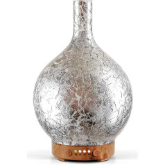 Porseme Aroma Diffuser Glass, ручной выдув 100 мл ультразвуковой увлажнитель, тихий, 7 меняющих цвет светодиодов, холодный туман, с таймером, комнатный увл