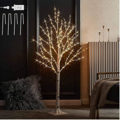 Hairui Bērza gaismas eglīte 200 LED 120 cm Mākslīgā Ziemassvētku eglīte ar apgaismojumu Gaismas eglīte Lieldienām, kāzām, svētku dekorēšanai, mājas dekorēšanai, ballītei