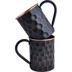 STAGLIFE 20 oz Black Diamond Moscow Mule vara krūzītes un vara krūzes Maskavas muļķiem ar kaltu apdari, komplekts no 2 vienībām