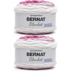 Bernat Blanket Perfect Phasing Fuchsia Cake dzija - 2 iepakojumi 10,5oz - 100% poliesters - #6 Super Bulky - 250 jardi adīšanai, tamborēšanai, amatniecībai un Amigurumi Chunky Chenille dzija