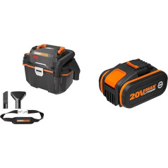 WORX WX031.9 Akumulatora putekļsūcējs mitram/sausam - mobils un parocīgs - 20V un WA3553 20V akumulators - uzlādējams, jaudīgs akumulators ar integrētu uzlādes līmeņa indikatoru