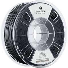 QIDI TECH TPU 95A High Fluidity Filament 1,75 mm, TPU95A-HF elastīgs 3D printeru filaments, augsta elastība, piemērots ātrdarbīgai drukāšanai, 1 kg spole, melns, melns