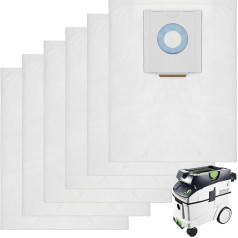 Dulkių siurblio maišeliai Festool CT 36 / CTM 36 E/CTL 36 E Cleantec serijos dulkių siurbliams, skirti Festool 496186, didelės talpos filtro maišelis, dulkių siurblys, atsarginių dalių priedai, SC FIS-CT 36 (pakuotėje)