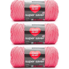 Red Heart Super Saver Persimmon siūlai - 3 pakuotės po 198 g - Akrilas - 4 vidutinio sunkumo (Worsted) - 360 metrų - Mezgimas / nėrimas