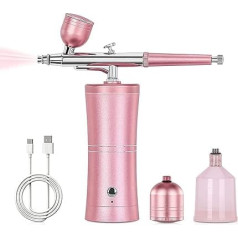 Hiseeyo Airbrush, uzlabotais Airbrush komplekts ar kompresoru un uzlādējamu portatīvo bezvadu Airbrush nagu mašīnu, Airbrush pistole nagu mākslai, kūku dekorēšanai, grims