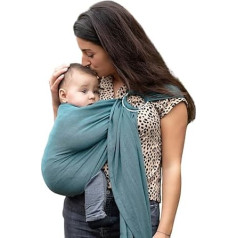 Hoppediz Ring-Sling bērnu slings - ļoti viegls - gurnu nēsātājs - vēdera nēsātājs - jaundzimušajiem no dzimšanas - 100% kokvilna, Hamburgas mežs