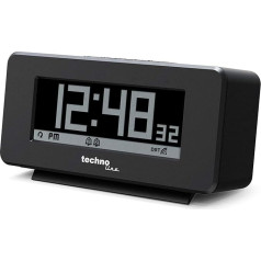 technoline WT295 Radio vadāms modinātājs ar pozitīvu un negatīvu displeju, plastmasas, matēts melns, 120 x 57 x 45 mm