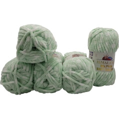 5 x 100 g Himalaya Dolphin Baby Colours vilnas adīšanai, daudzkrāsaina, 500 g vilnas (Mint White 80431)