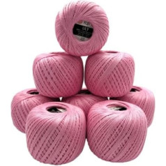 YarnArt Lily 8 x 50 g dzija 100% merserizēta kokvilna, 400 g tamboradatas dzija (Rozā 319)