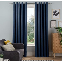 Sleepdown Navy Blue 2 skydai 90x90 colių Blackout užuolaidos Austi Eyelet šilumos izoliacijos užuolaidos miegamasis gyvenamasis kambarys