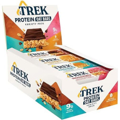 JB's TREK Augsta proteīna Flapjack Variety Pack - bez lipekļa - augu izcelsmes - vegānu uzkodas - 50 g x 16 batoniņi