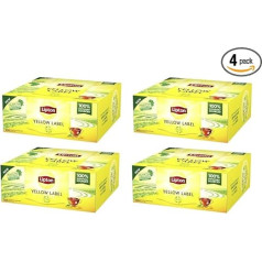 4 x 100 tējas maisiņi Lipton Yellow Label Tea - melnā tēja (800 g)