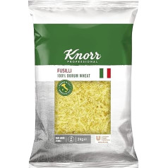 Knorr Fusilli makaronu spirālveida nūdeles no cieto kviešu mannas, nūdeles, beramā iepakojumā, 3 kg (iepakojumā pa 1)