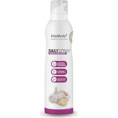 VitalBody+ DailySpray ar ķiploku garšu, 800 porcijas, 2 kcal Rapšu eļļas aerosols cepšanai, grilēšanai un cepšanai, paredzēts novājēšanai, nesadalāms cepšanas aerosols ar ķiploku garšu