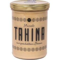 Yuvals Tahina sezama pasta 420 g, stikla kastītē - dabīga sezama pasta Organic augstākās kvalitātes humusam un baudāmiem ēdieniem Lielisks papildinājums Tahini sezama pastai Organic