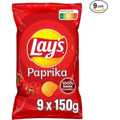 Lay's Peppers - Crispy Seasoned Potato Chips for a Successful Party (9 x 150g)