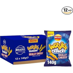 Walkers Wotsits Crunchy Really Cheesy Snacks Kraukšķi 140 g