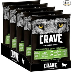 Crave Premium sausā barība suņiem - Augsts olbaltumvielu saturs bez graudaugiem pieaugušo suņu barībā - dažādas šķirnes