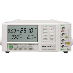 PeakTech 2510 Power Analyzer, Wattmetrs, strāvas mērītājs, 1 fāzes jaudas analizators līdz 1000 kW, displejs līdz 10000 kWh ar RS-232, Cos Phi, frekvence, pretestība, 600 V AC, 1000 A AC DC, P 2510