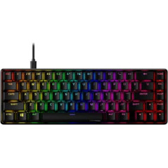 HyperX Alloy Origins 65 - Mehāniskā spēļu klaviatūra - īpaši kompakta, 60 % izmēra - HyperX Red Aqua (taktilā) - dubultā šāviena PBT taustiņi, melnā krāsā