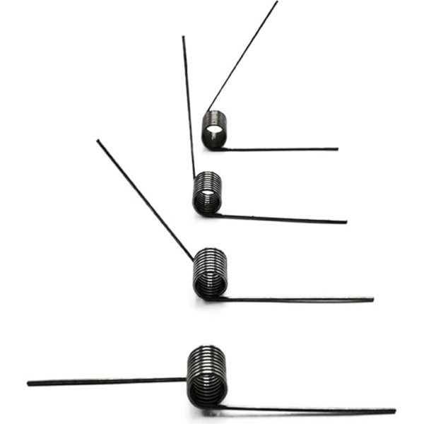 Kleine Feder, Torsionsfeder, T-Feder, 10 Stück V-Typ-Feder, 1,2 mm Drahtdurchmesser, Torsionsfeder, 6-12 mm Außendurchmesser, 60/90/120/180 Grad, Torsionsfedern (Farbe: (Krāsa:8m).(7 mm-1,2 mm (90 Grad).