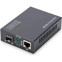 DIGITUS multivides pārveidotājs - SFP+ ports - 10 Gbit Ethernet - RJ45 / SFP+ - 10GBase-T uz 10GBase-R - melns