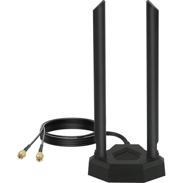 Nelawya 8dBi divu joslu WLAN antena 2,4GHz 5GHz 5,8GHz RP-SMA adapteris ar magnētisko bāzi Iekštelpu antena saderīga ar PCI bezvadu Bluetooth TP-Link Dlink novērošanas kameras karti