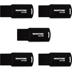 Gigastone 5 Pack 64GB USB zibatmiņas disks Memory Stick V70 Series izvelkams bez vāciņa, saderīgs ar USB 2.0 interfeisu