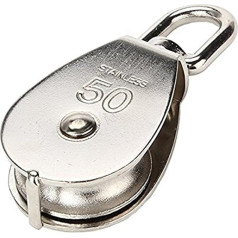 CekoCk Riemenscheibenseil Rollen for Draht, Rillenradrolle M50 Edelstahl Einzelrad-Schwenkrollenblock 400 kg Drahtheberollen for Drahtseil