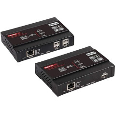TreasLin HDMI KVM USB paplašinātājs 4K ar 30 Hz KVM pār IP pa CAT5e/6, no viena līdz daudziem POE, 328 ft (100 m), uztvērējs ar USB 2.0 portu, 4 Supper HD Lossless A/V KVM Extender ar īpaši zemu latentumu