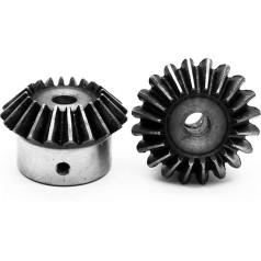 ZHENGGUIFANG ZGF-BR 2 gab 1: 1 konusveida riteņi 1.5 modulis 16/20 zobu ID = 6 mm / 8 mm / 10 mm / 12 mm 90 grādu tērauda zobrati ar skrūvēm (cauruma diametrs: 10 mm, zobu skaits: 20 zobi)
