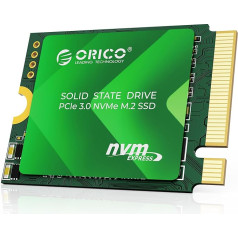 ORICO 2230 SSD 256GB M.2 NVMe, TLC 3D NAND, PCIe 3.0 ar 2500MB/s lasīšanas un 1300MB/s rakstīšanas ātrumu, vara radiators M2 SSD, saderīgs ar Steam Deck, Surface, Mini PC - D10-2230