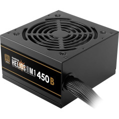 GAMDIAS Helios M1 Alimentation(EU) PC ATX 450W, nemodulēts, 120 mm kluss ventilators ar automātisku PWM ātruma regulēšanu, 80 Plus Bronze, apvalks ar aizmugurējo plāksni