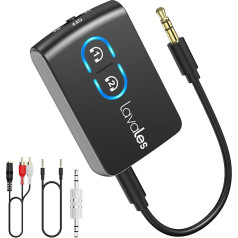 Bluetooth 5.3 Bluetooth uztvērējs televizoram, Bluetooth audio adapteris RCA 3,5 mm Jack, Aptx Faible Latence, Audio HiFi Double Link, piemērots portatīvajam/lidaparātam/elektroniskajai ierīcei